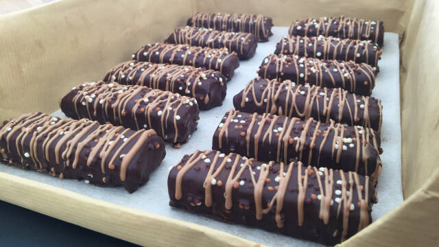 chokoladebar i æske