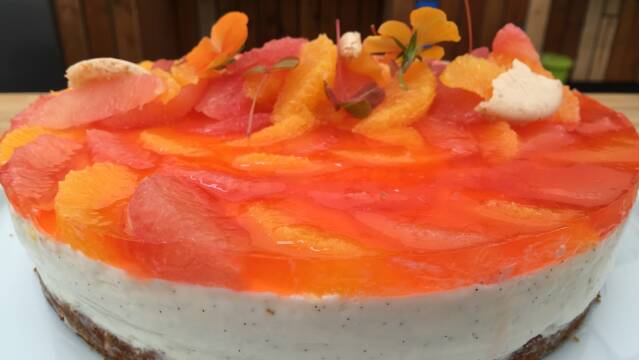Billede af Cheesecake a la Italia med citrusfrugter og Aperol gele