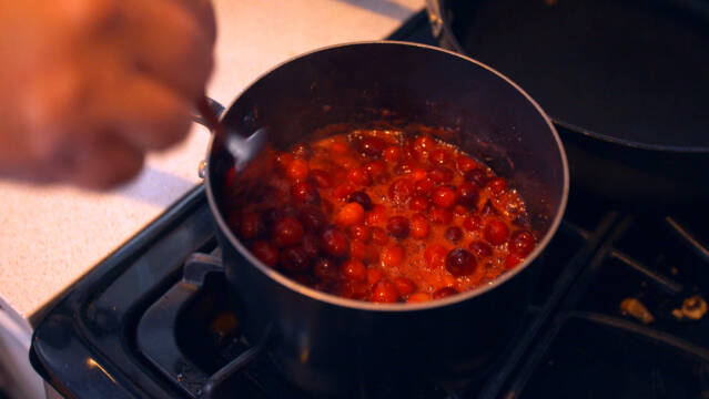 Cranberry sauce i gryde