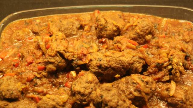 Seekh kebab curry med lammekød