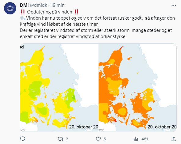 DMI: Vinden aftager nu | Nyheder | DR