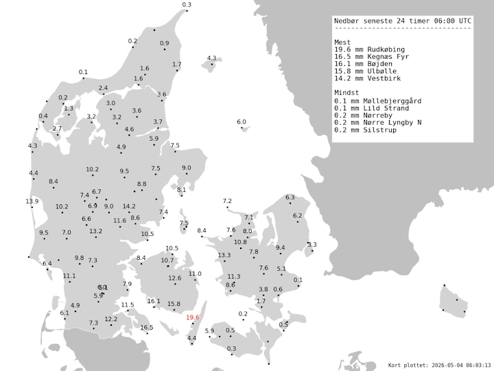 Efter 14 døgns tørke: Regn rammer Sydfyn og Langeland med op til 19,6 millimeter — image 1