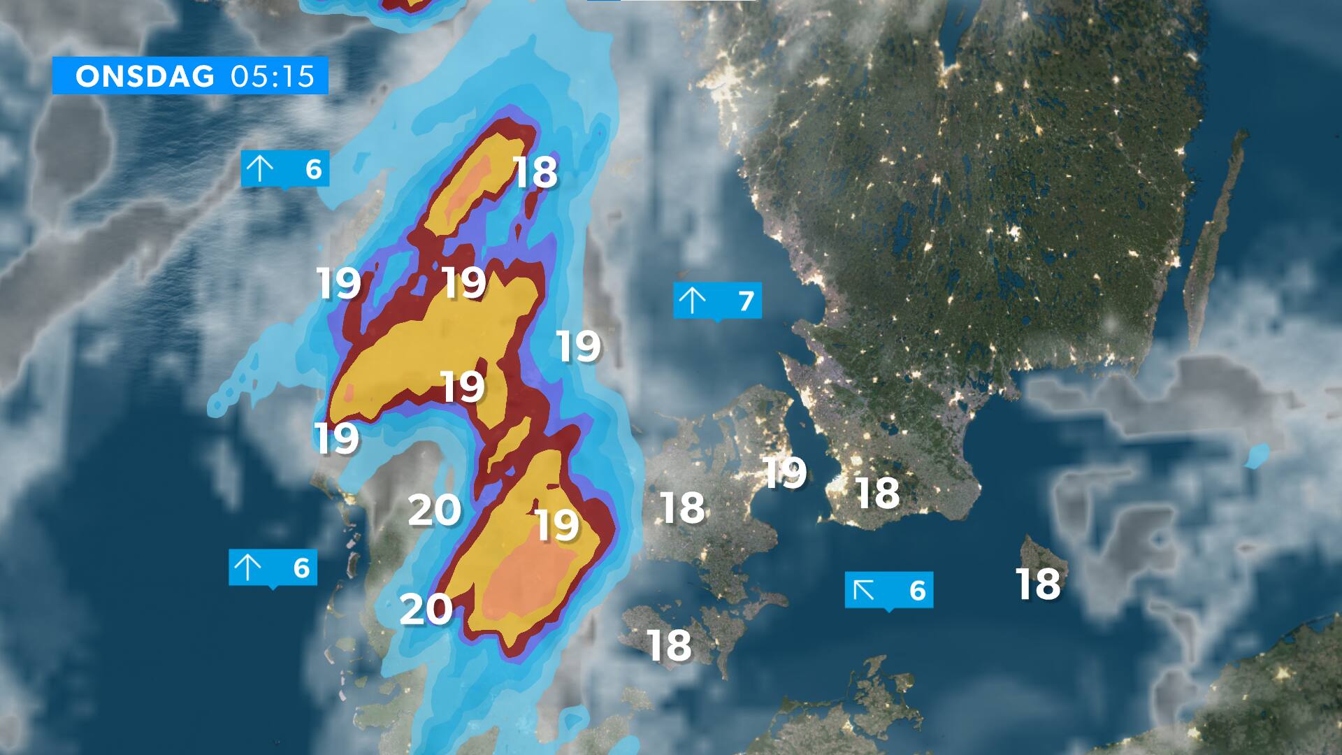 Lokalt op mod 40 millimeter regn i nat