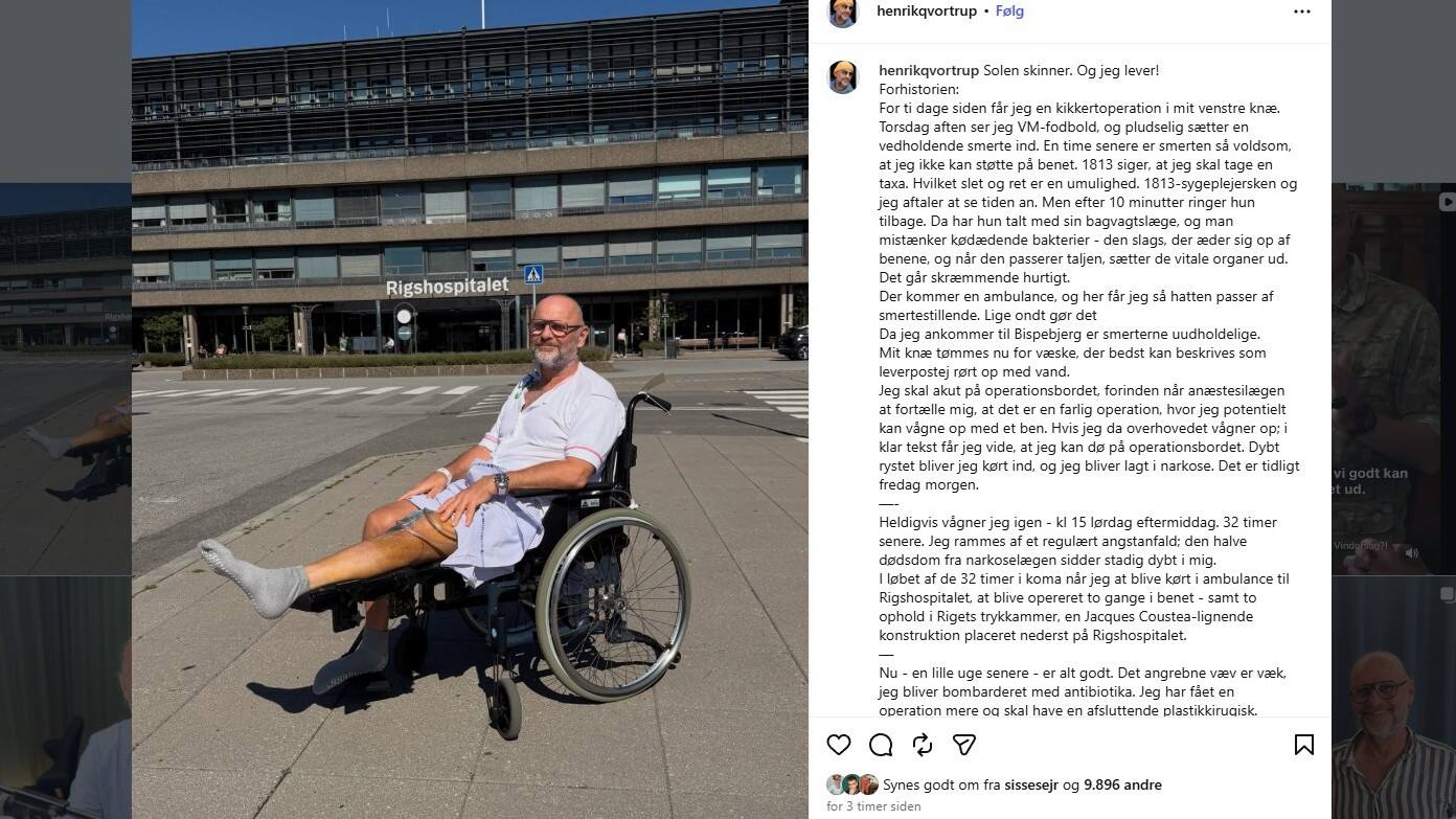 Henrik Qvortrup opereret for kødædende bakterie