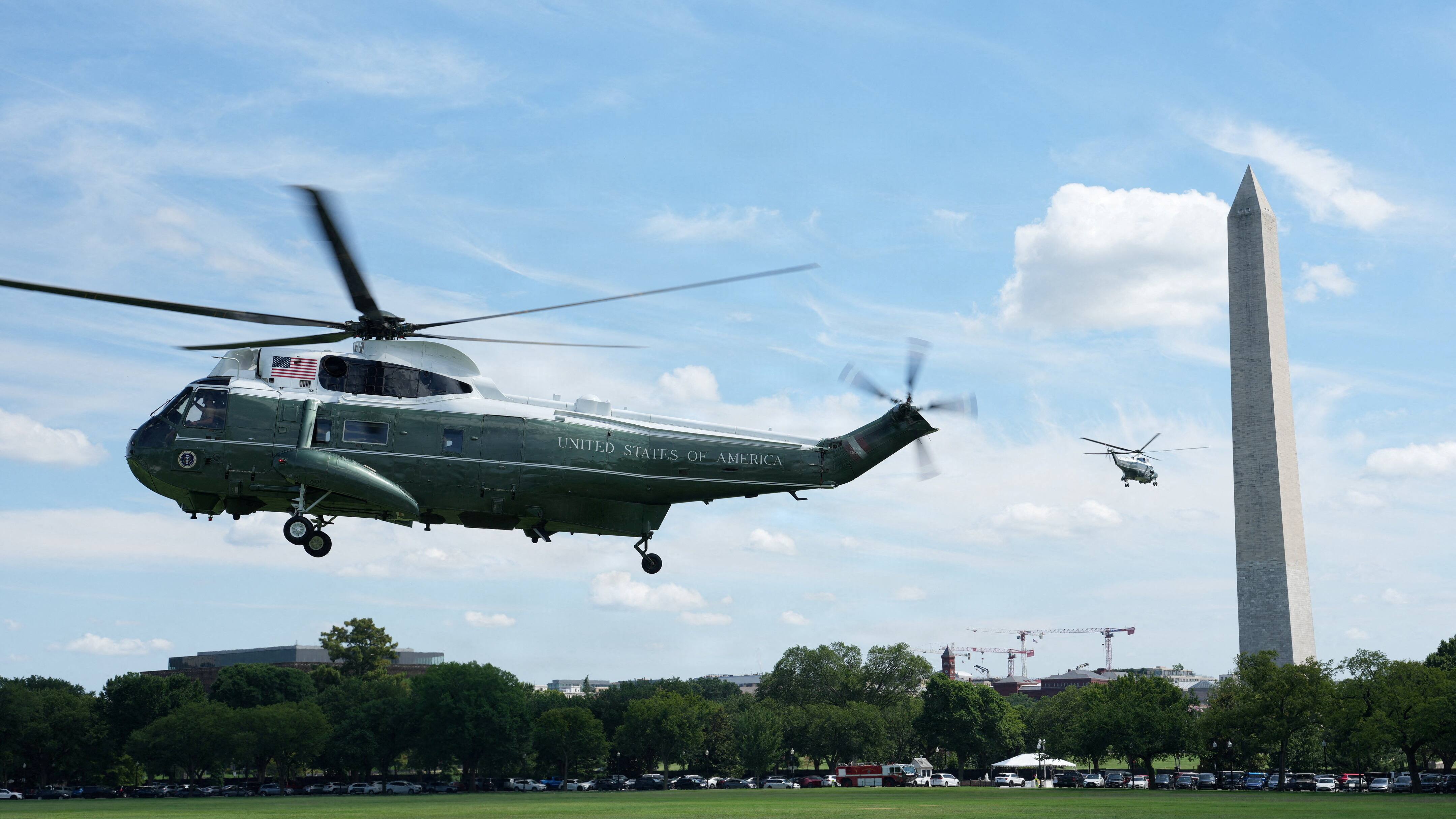 Trumps helikopter var kortvarigt for tæt på passagerfly