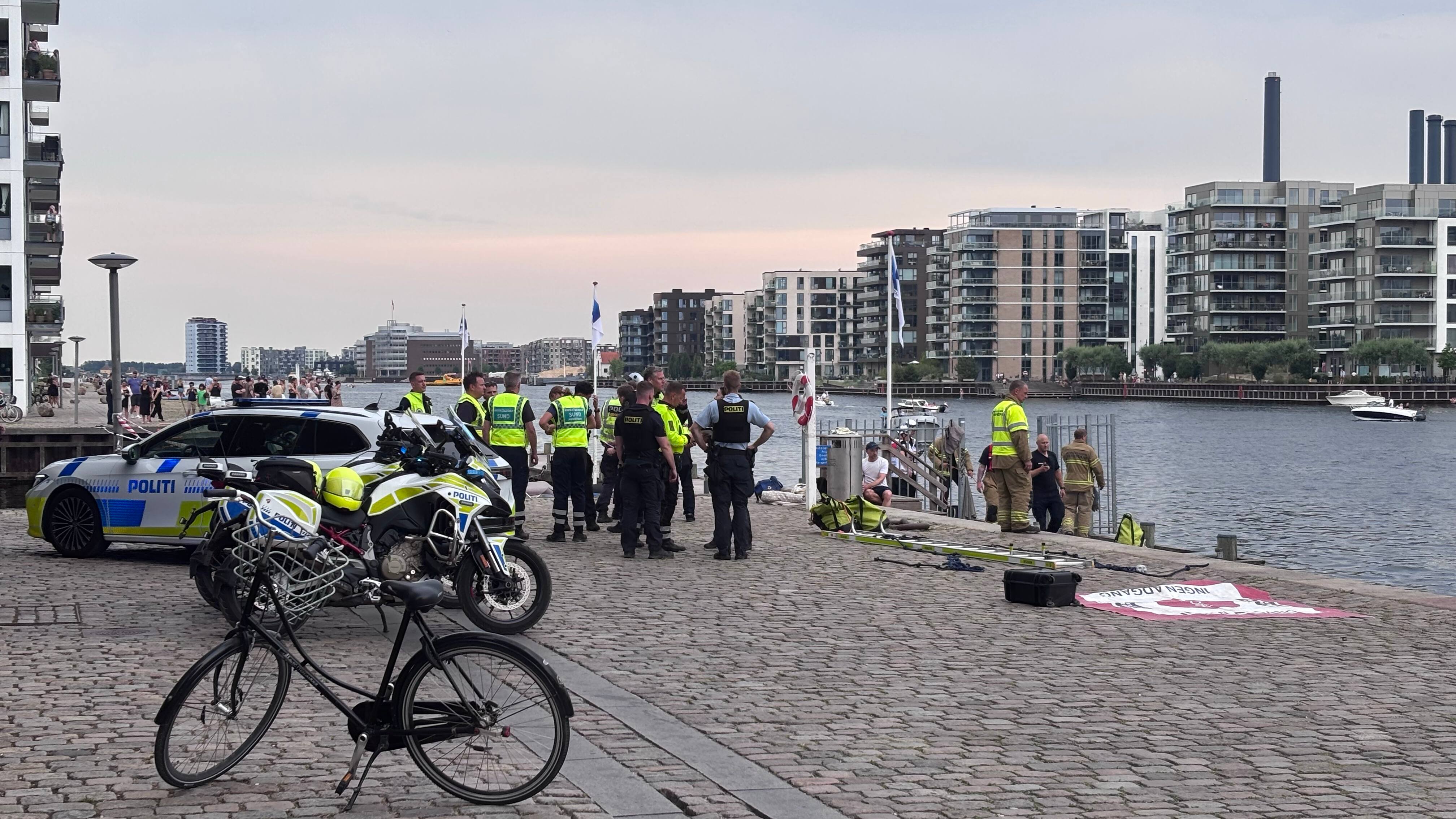 Politiet var talstærkt til stede ved Islands Brygge: Ledte efter to personer