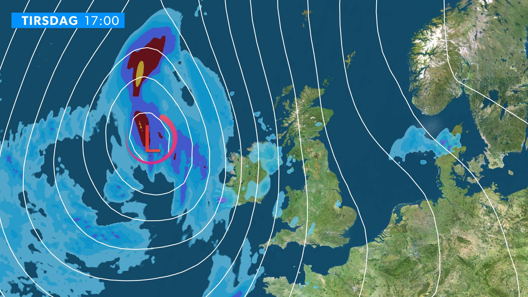 Atmosfærisk bombe med vejrkontrast: Varsler i Irland og 27 grader i London
