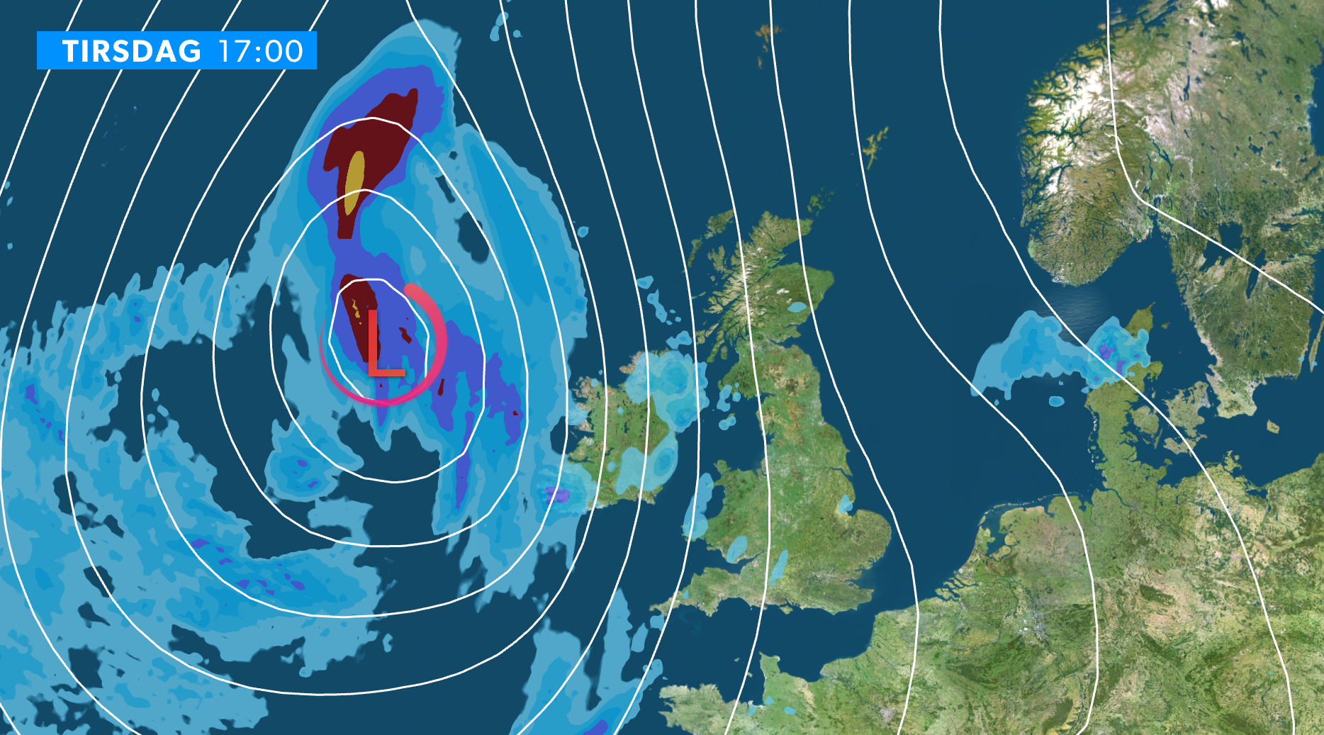 Atmosfærisk bombe med vejrkontrast: Varsler i Irland og 27 grader i London