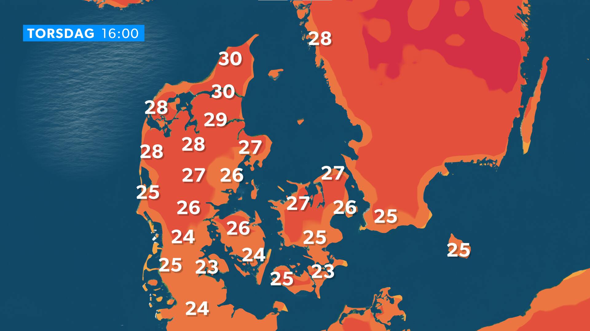 Igen op til 30 grader - men skyer og regn kan tage toppen af sommervarmen