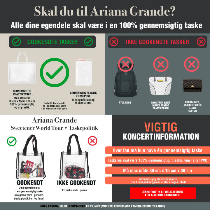 Cyclops Papua Ny Guinea rulletrappe Ariana Grande forbyder normale tasker til dansk koncert: Tag en frysepose  med i stedet | Musik | DR