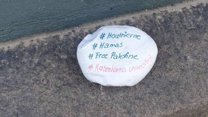 Sten med #Hamas lagt på Københavns Universitet