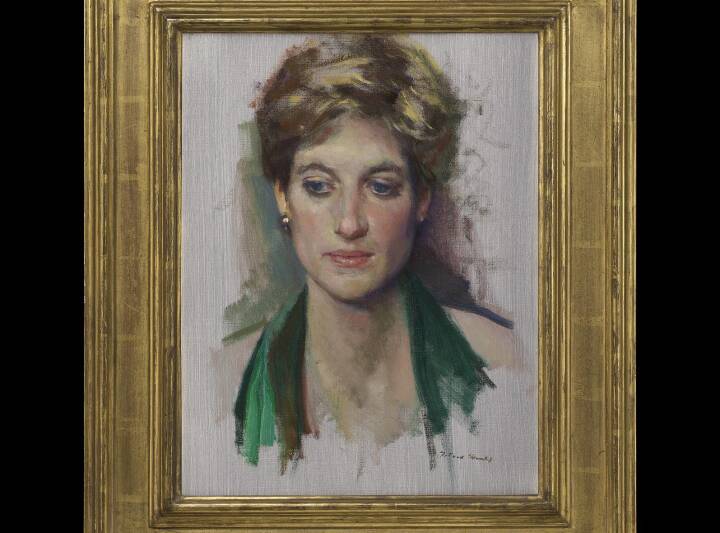 Sjældent portræt af prinsesse Diana udstilles i London