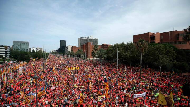 En million demonstrerede for selvstændighed på Cataloniens nationaldag