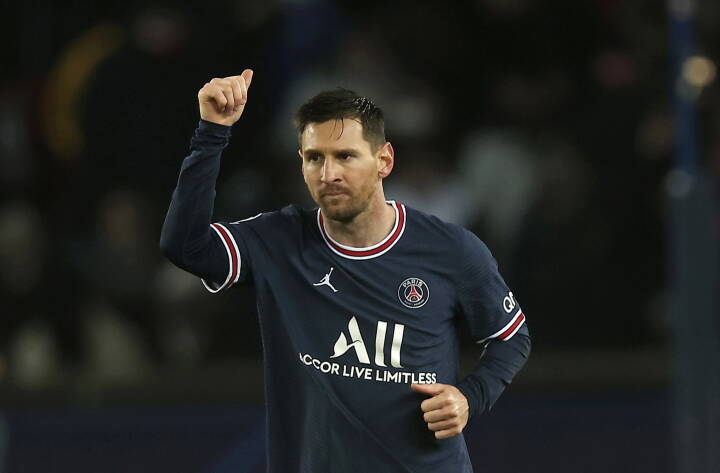 Messi på tavlen for PSG i Champions League