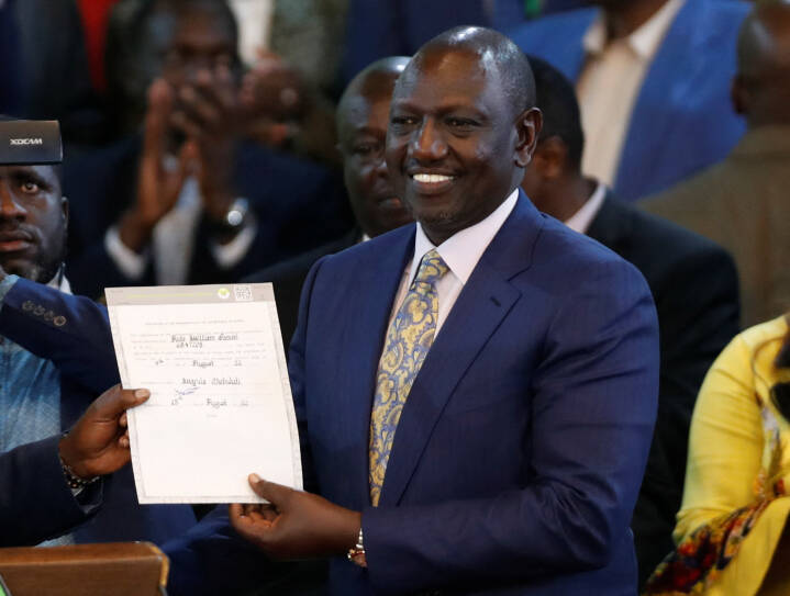 Ruto udråbt som vinder af Kenyas præsidentvalg - trods uro