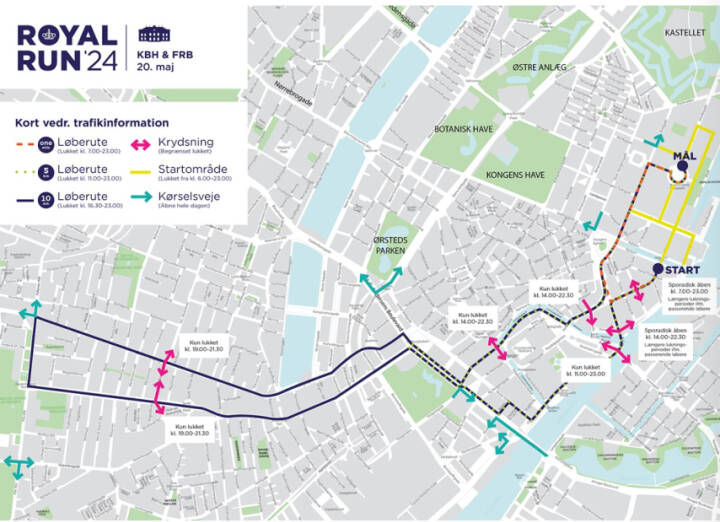 Royal Run afspærrer dele af København og Frederiksberg hele mandagen ...