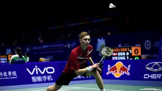 Badminton: Mads Kolding udtrykker tilfredshed på trods af nederlag.
