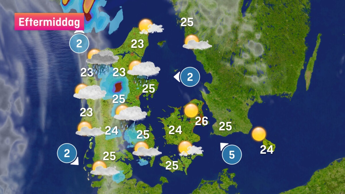 Vejret deler sig ved Storebælt Vejret DR
